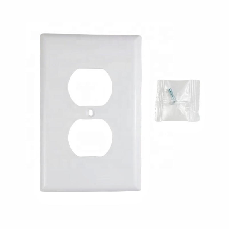 American Plug Plate  1 gang Duplex Receptacle Cover Mid Size White Led Decoration