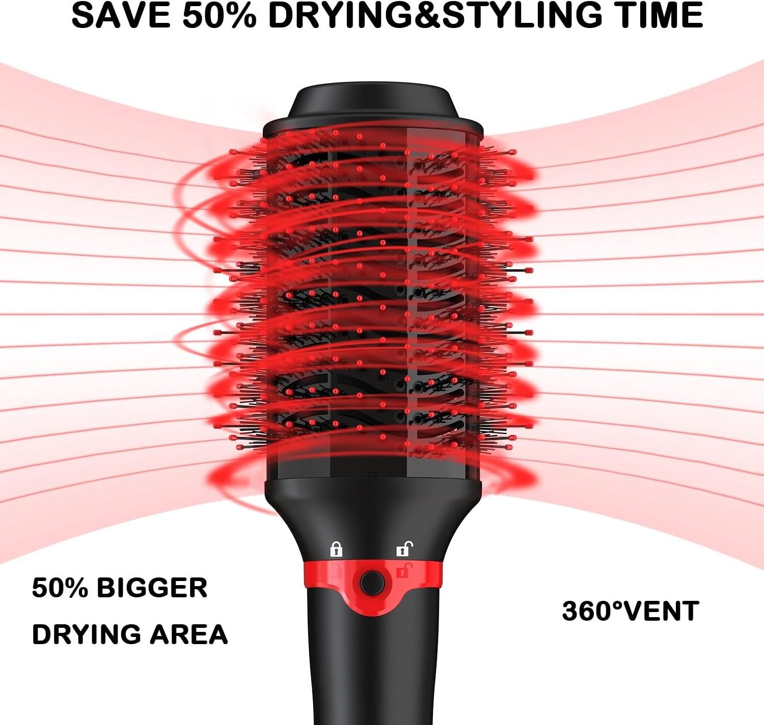 Ulelay Hair Dryer Brush Rotating Hot Curling Brush for Styling 3 in 1 Volumizing One Step Spinning Brush Hair Dryer