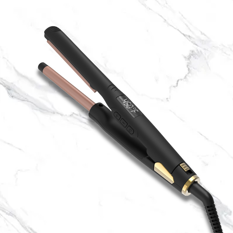 Hair Curler and Straightener Curling Hot Tools Professional 2 in 1 Ceramic LCD PTC Curler Irons Multi Portable Waver Wand