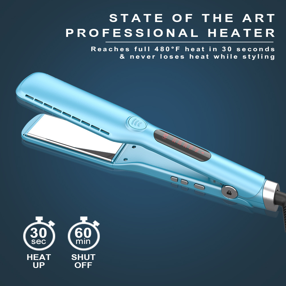 ULELAY New Trend Hair Straightener With Titanium Plates Mirror Professional Negative Ion Flat Iron 480 Degree Infrared Light