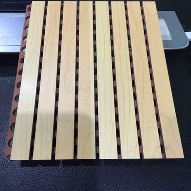 Decorative Wood Acoustic Diffuser Panel Sound Absorbing  wooden grooved panel