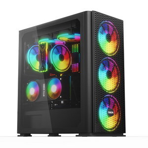 OEM Metal Mesh Front Panel ARGB Fans Tempered Glass Side Panel EATX.ATX Gaming Computer Case