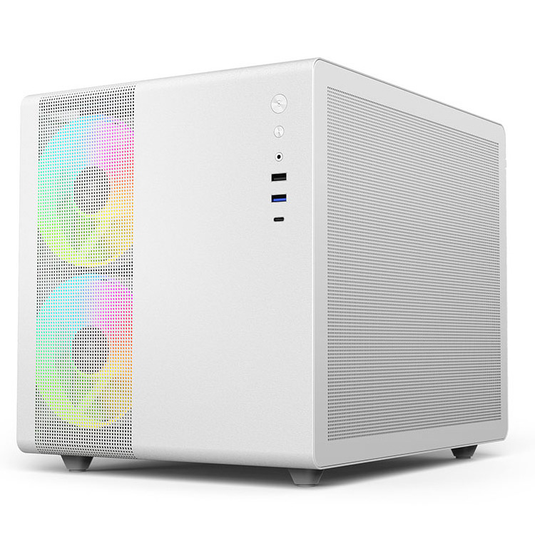 SOEYI 0.8MM SPCC Micro ATX Mini ITX Cube Custom MATX Gaming Computer Case Chassis 120mm Front Fan Pre-installed PC Case With Fan