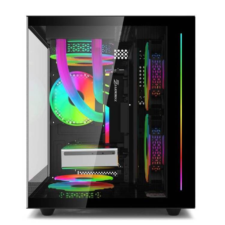 soeyi custom brand large gaming computer hardware high end full view rgb gaming cases