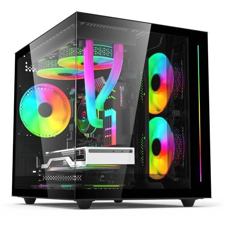 soeyi custom brand large gaming computer hardware high end full view rgb gaming cases