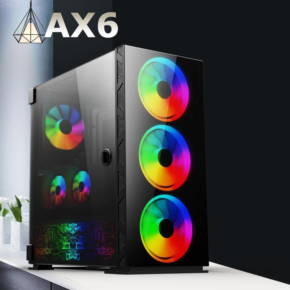 caja de la computadora pc atx case Mid Tower Gaming PC Case with Tempered Glass, Gaming Computer Case with ARGB Fans and Panel