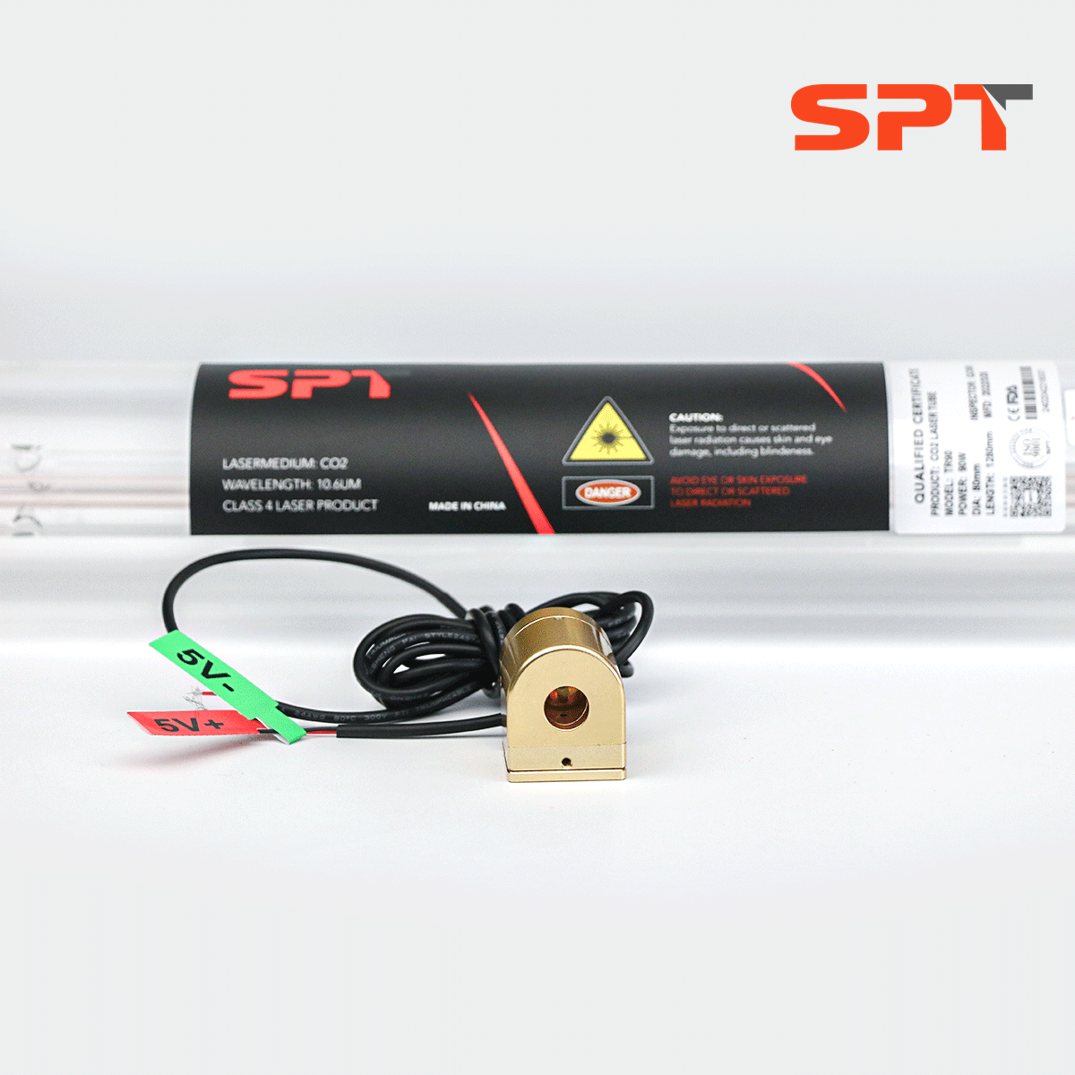 SPT high quality 45w CO2 laser tube With Red Pointer for Laser engrave machine