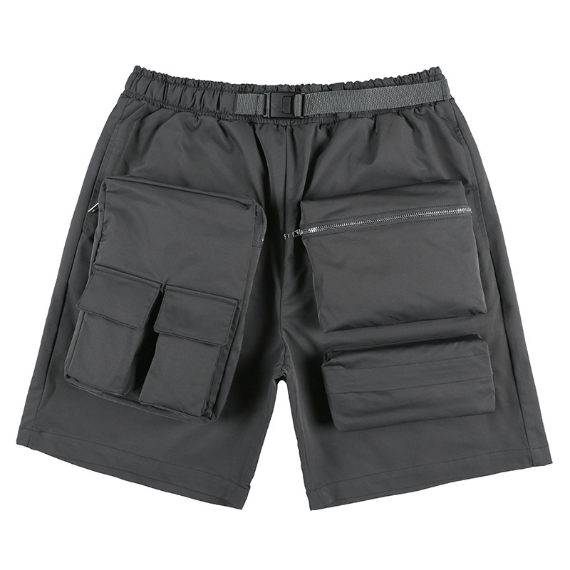 Customized new men's multi-pocket nylon shorts high street trend men's work shorts