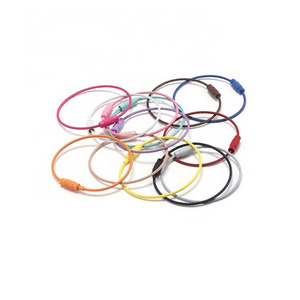 Colourful 1.5 mm Hanging Luggage Tag Wire Rope Key Chain Screw Key Loop Stainless Steel Wire Key Ring