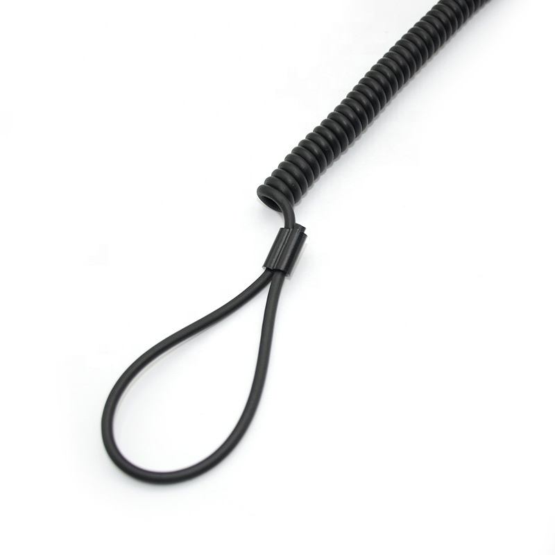 Factory whole sale strong quality PU hunting spring lanyard security elastic PU sling black / olive green