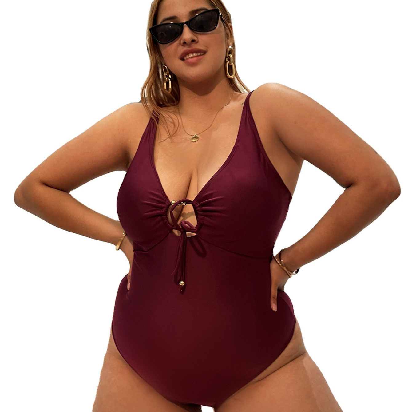 Starwin OEM & ODM 2022 Sexy Halter One Piece Swimsuit Thong Bikini Women Open Mature Swimwear