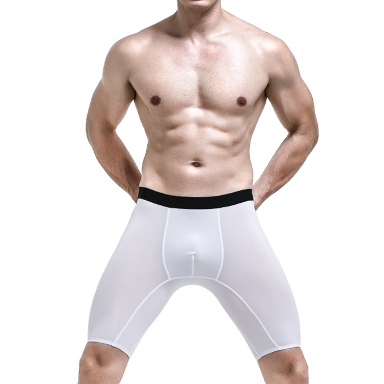 Breathable Sports Boxers Briefs Plus size Men's Underwear Solid Silk Men Boxer Briefs For Men