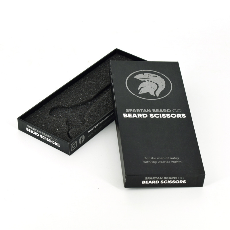 black sponge cardboard paper Hair scissors box packaging