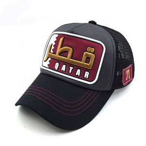 Custom 3D Raised Embroidery Patch 5-panel Polyester Breathable Baseball Trucker Mesh Cap