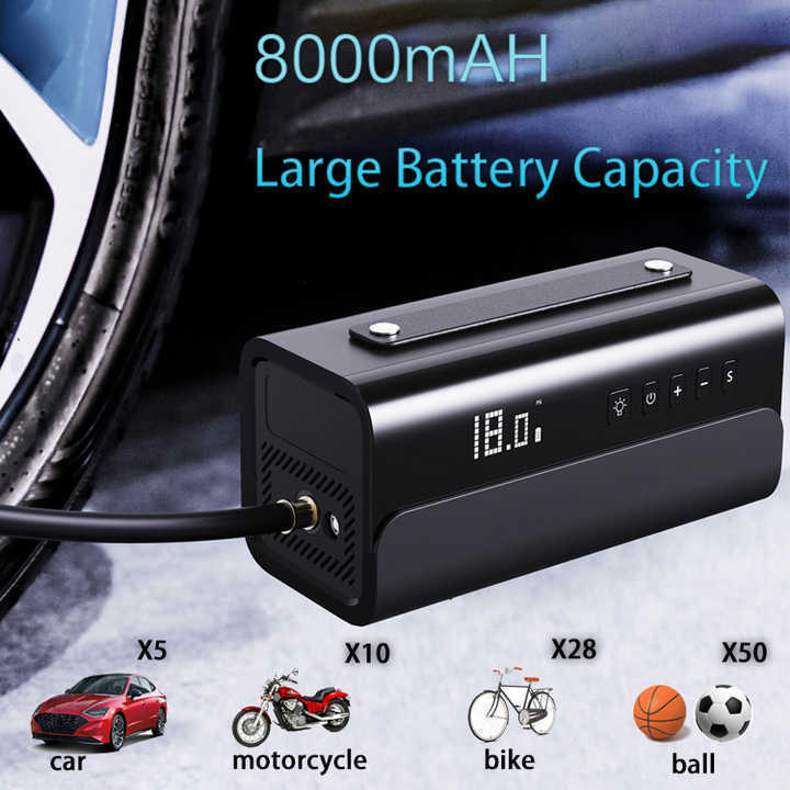 Innovative Wireless Car Tire Inflator Rechargeable Mini Electric Air Compressor Inflatable Air Pump With LED Lamp Power Bank