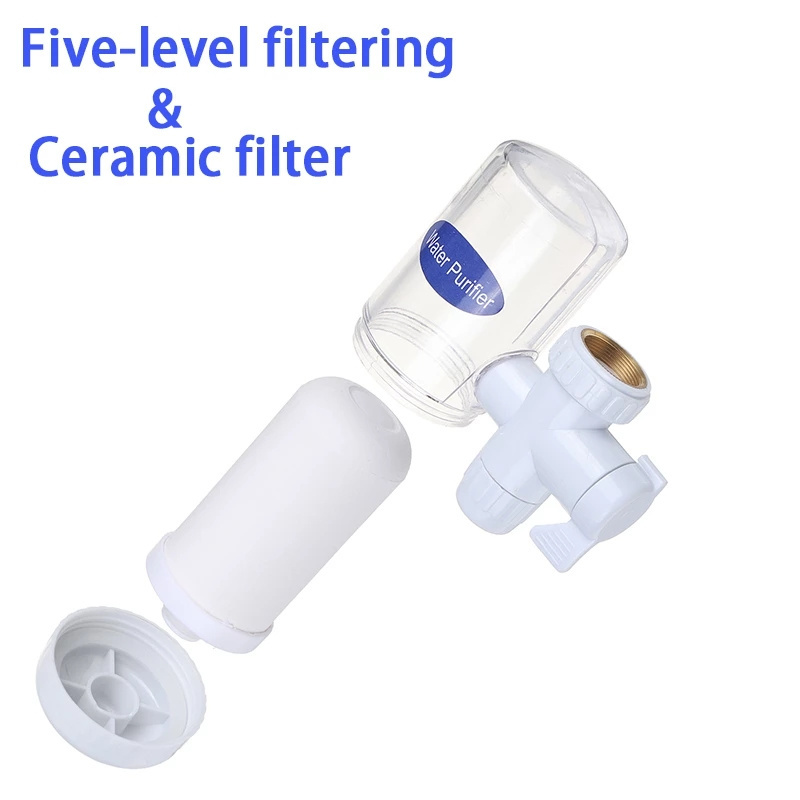 Household Replacement Cartridge High Pure Water Purify Filtration Purifier Ceramic White Abs Kitchen Faucet Water Filter