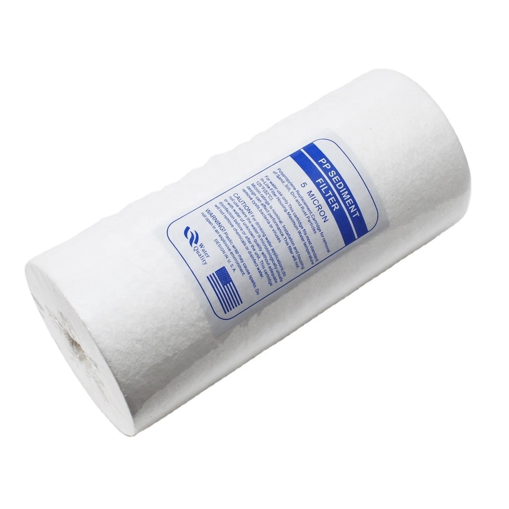 Melt Blown Pp String Wound Filter 1 5 Um Micron 10 20 Inch 400G Spun Water Sediment Ro Pp Filter Cartridge