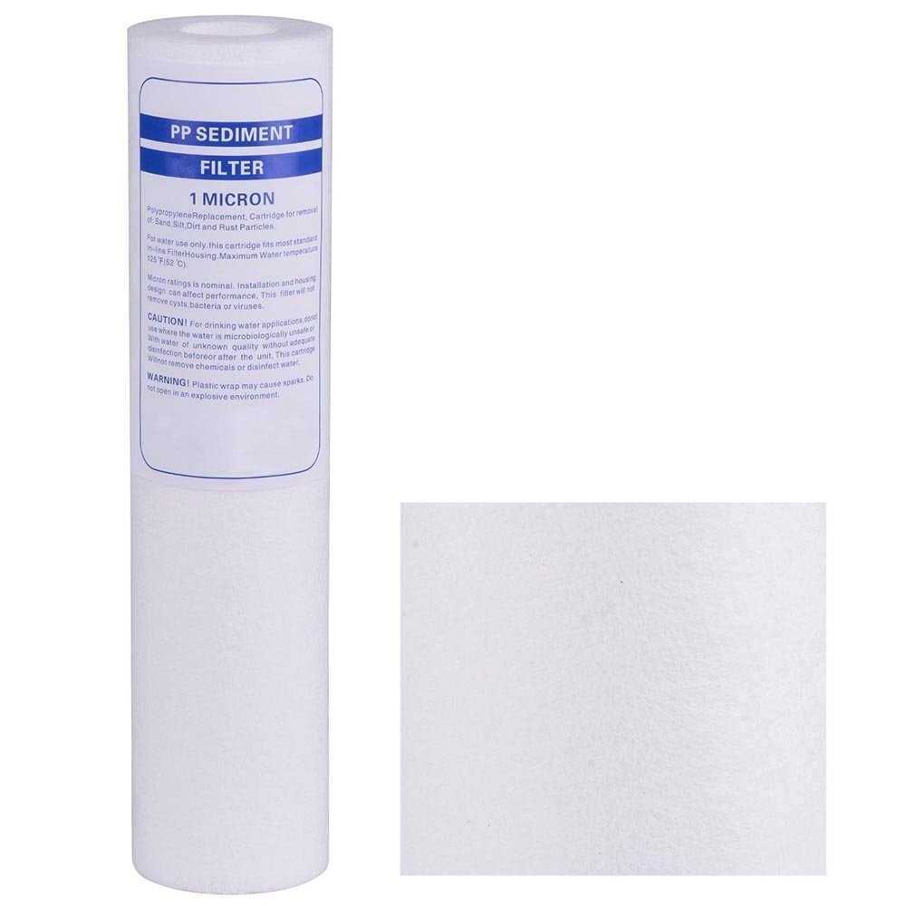 Melt Blown Pp String Wound Filter 1 5 Um Micron 10 20 Inch 400G Spun Water Sediment Ro Pp Filter Cartridge