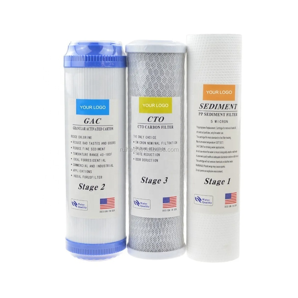 Pp Filter Cartridge Cto Gac Water Filter Cartridge For Undersink Reverse Osmosis System