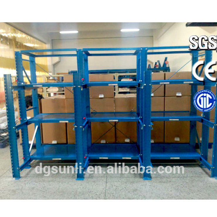 Mold Storage Rack Hoist Crane Mould Shelves, Steel Warehouse Rack for Mould/mold Storage Only 300~400mm Pull In/out Shelves