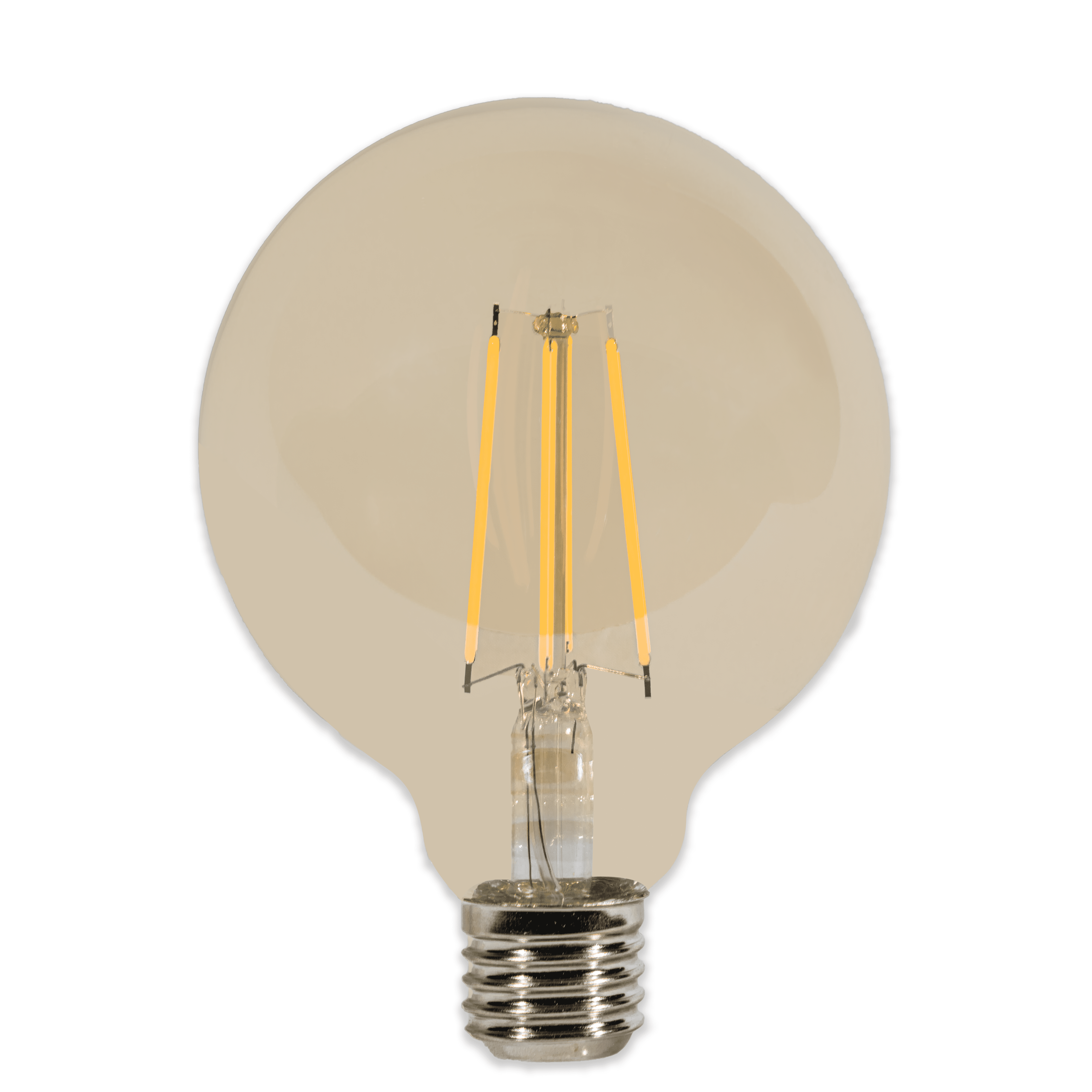 G80 6W  Led Filament Light 60 Watt Edison Bulb Equivalent Globe Bulb Amber Glass E26/E27 Base Super Warm White 2200K