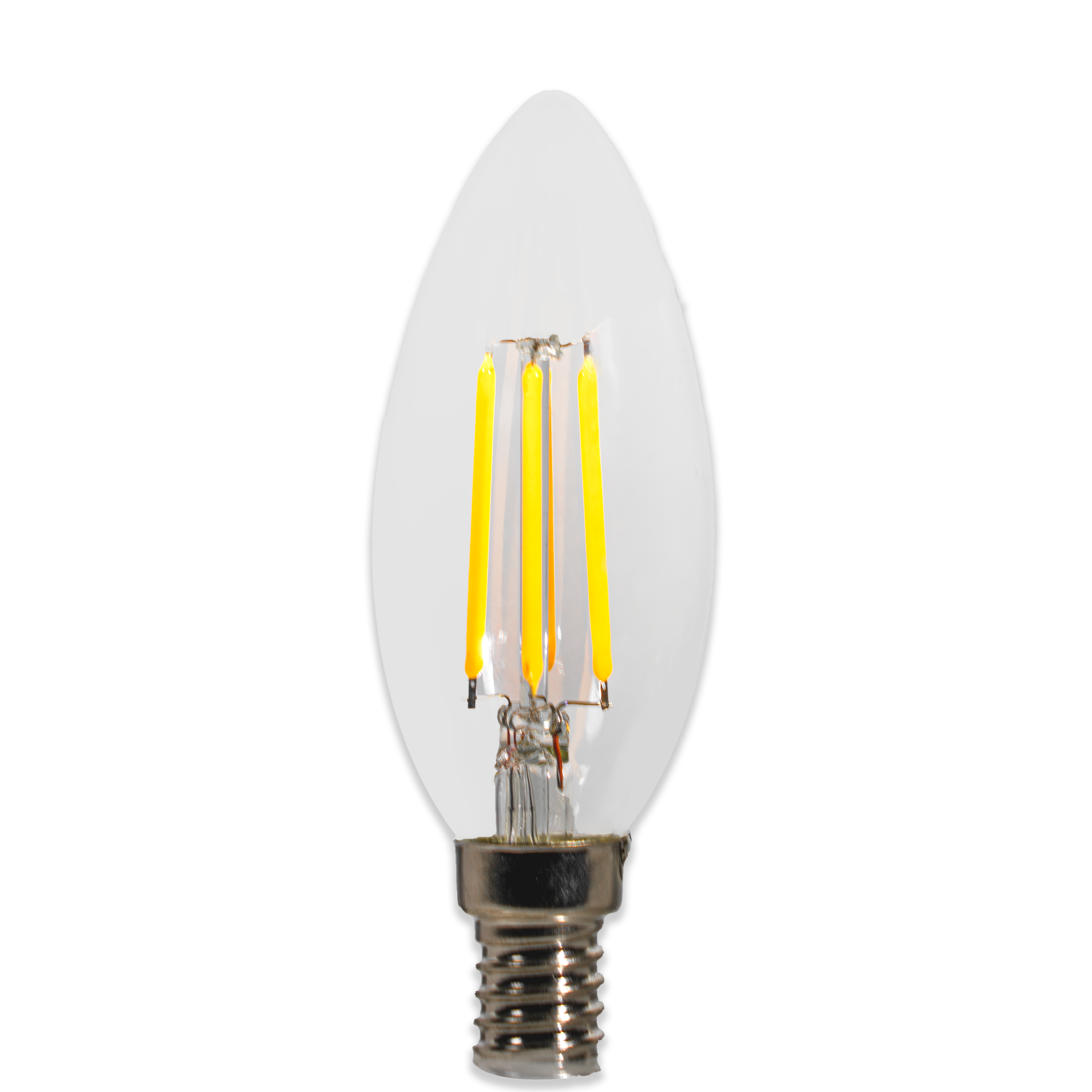 E12 Base Antique Edison Clear Glass C32 Candle Bulbs, Dimmable LED Chandelier Light Bulb