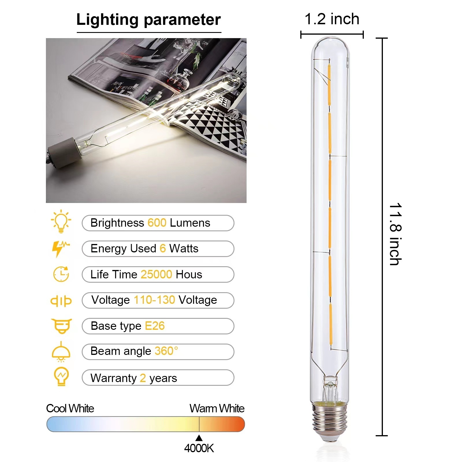 E27 40W EdisonTube Long Bulb T30 T100 Incandescent Ampoule Vintage Retro Style Lamp Bulb T10 Tungsten Bulb Light