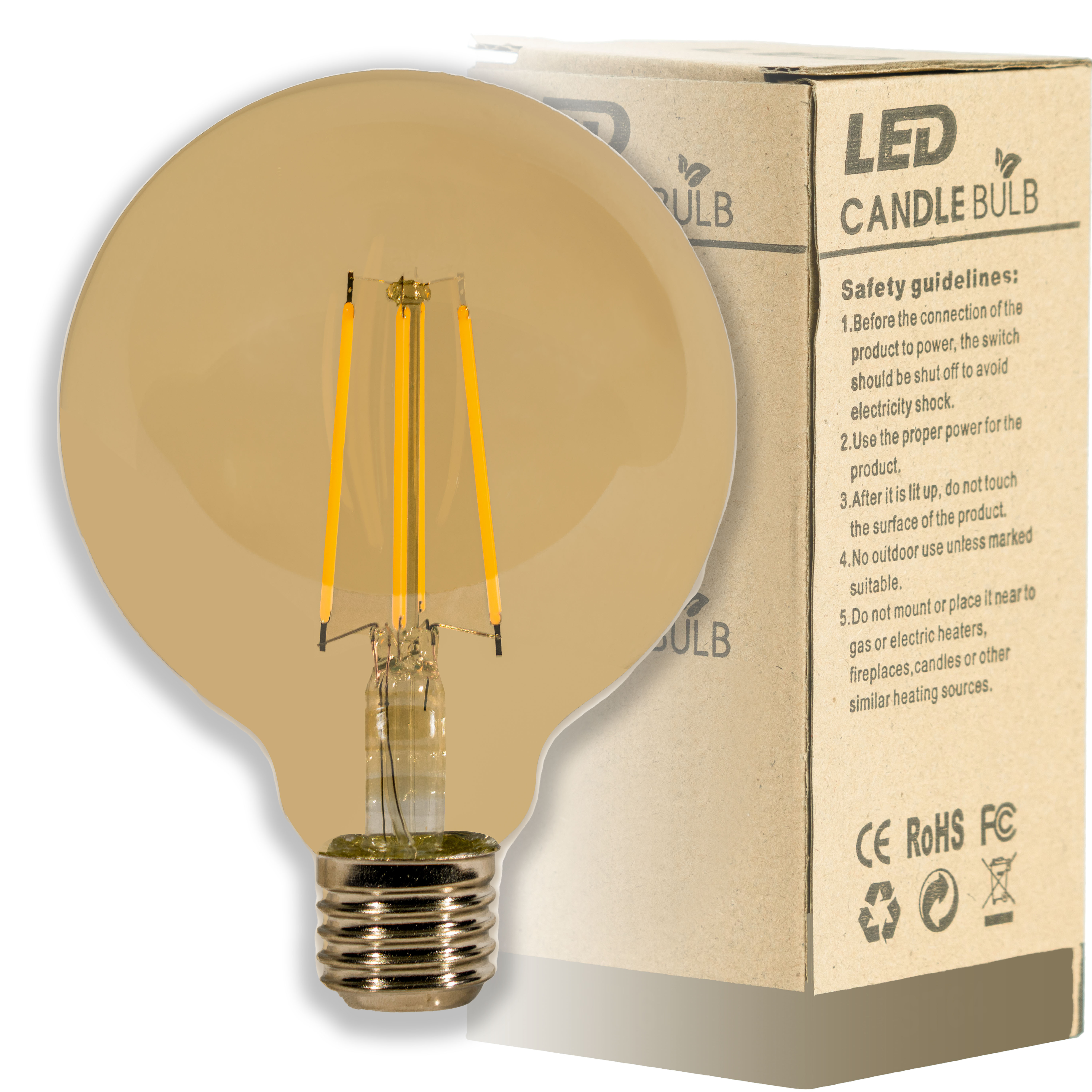 G80 G95 G125 Flexible Led High CRI 90 Retro Edison  Dimmable Bulb E27