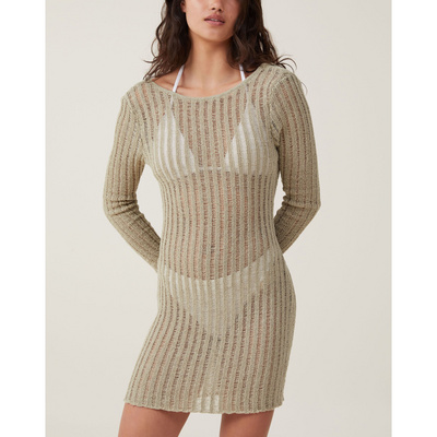 Hot Selling summer spring Long Sleeve Sweaters O Neck Solid Color Knitted Ladies Hollow out sexy dress Jumper Sweater women