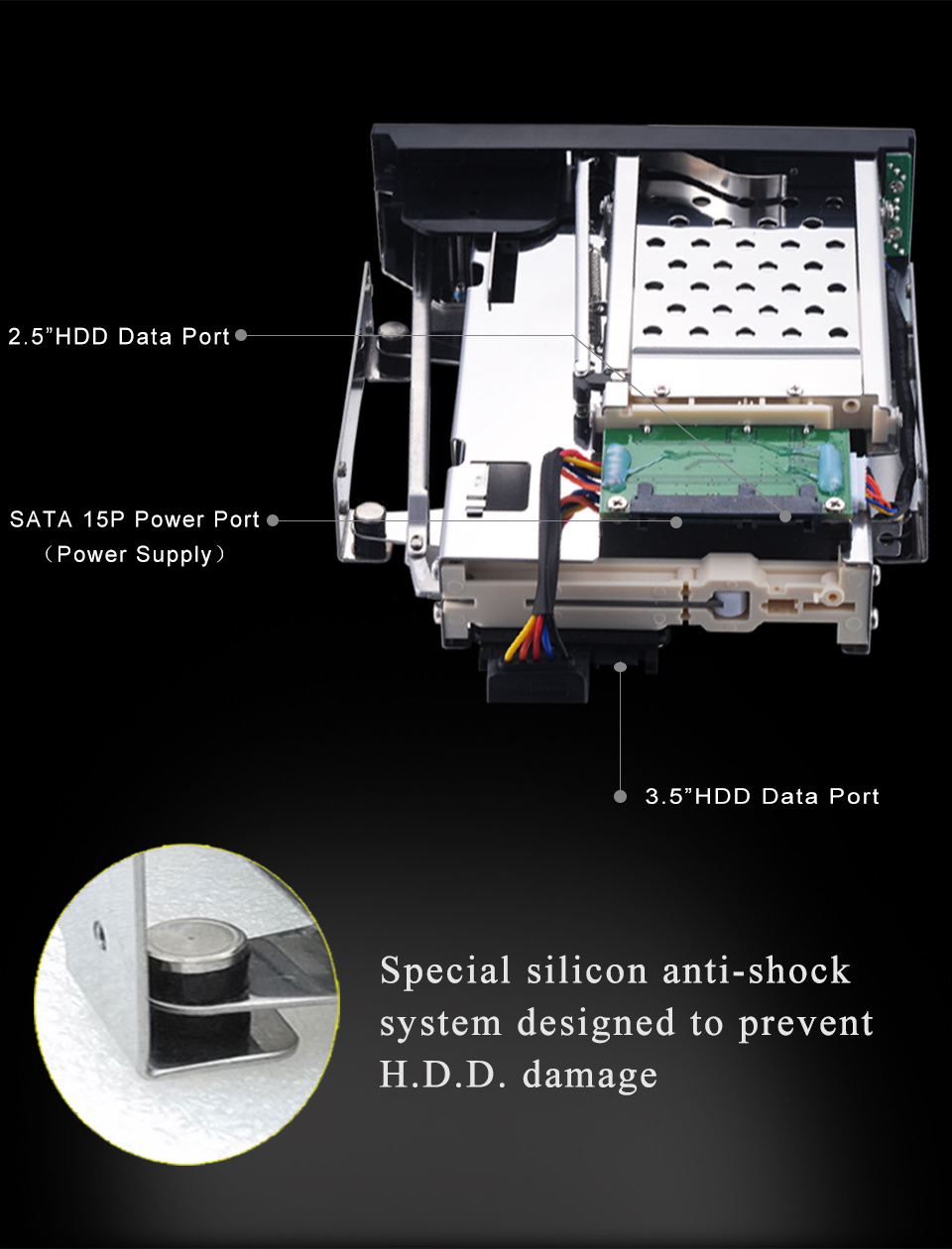 Dual Bay  Inch SATA III Hard Drive HDD & SSD  Internal Rack Enclosure Docking Station with USB 3.0 P