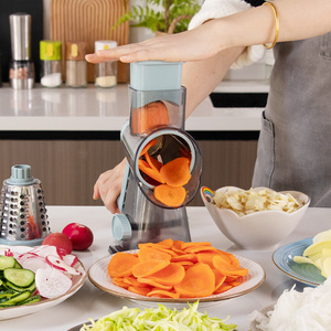 Rotary Cheese Grater Cheese Shredder - Round Mandoline Slicer Vegetable Slicer Walnuts Grinder with Strong-Hold Suction Cup Base