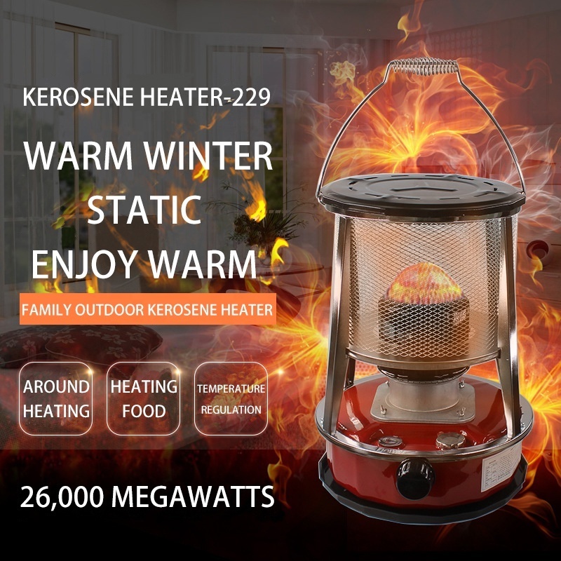 Large Capacity Portable Outdoor Heaters Adjustable Flame Kerosene Oil Heating Stove for Winter