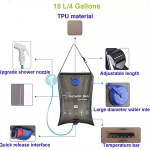 Camping Gear 15L 4 Gallon Solar Water Heater Shower Set Bag For Outdoor Bath Water Bag