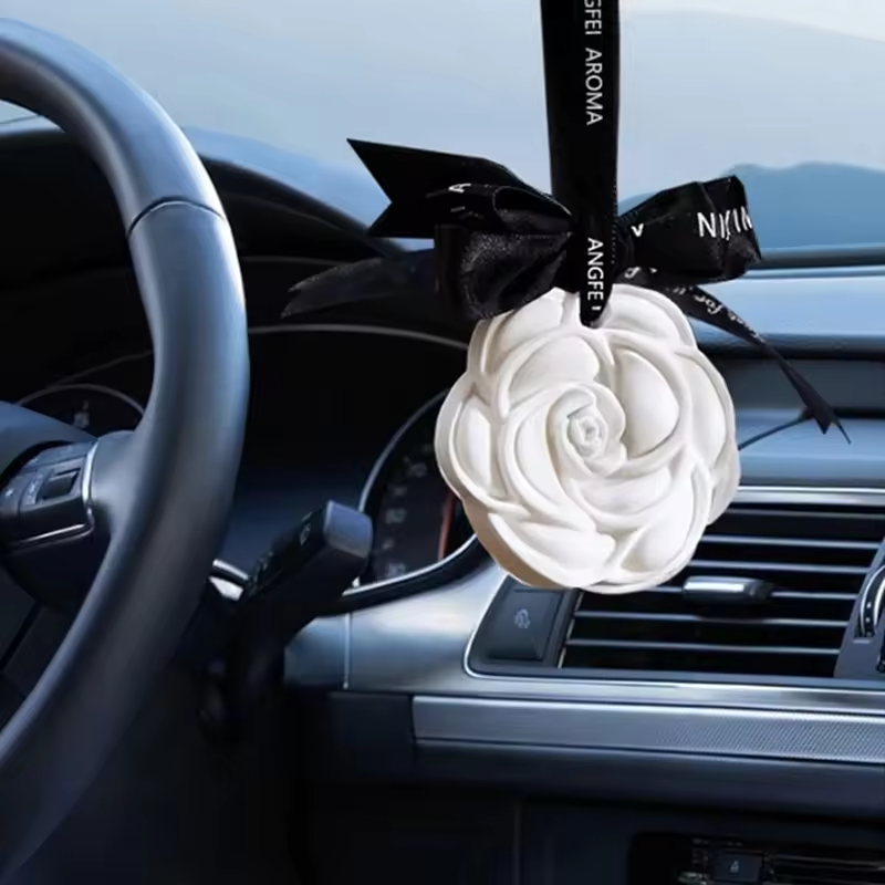 Car Air Freshener Drawer and Closet Rose Scented Ceramic, Sachet Car Scent Gifts for Men and Women