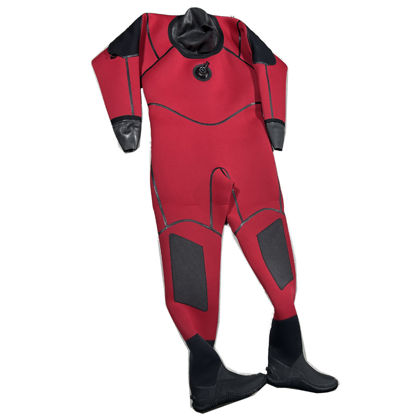 DIVESTAR High Quality OEM 100% Waterproof Suit 7mm Neoprene Liquid Seals Back Zipper Men Scuba  Diving Kayak Dry Suit Drysuit