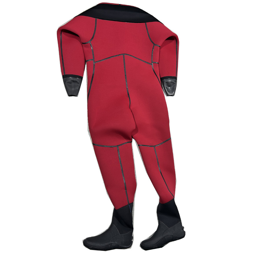 DIVESTAR High Quality OEM 100% Waterproof Suit 7mm Neoprene Liquid Seals Back Zipper Men Scuba  Diving Kayak Dry Suit Drysuit