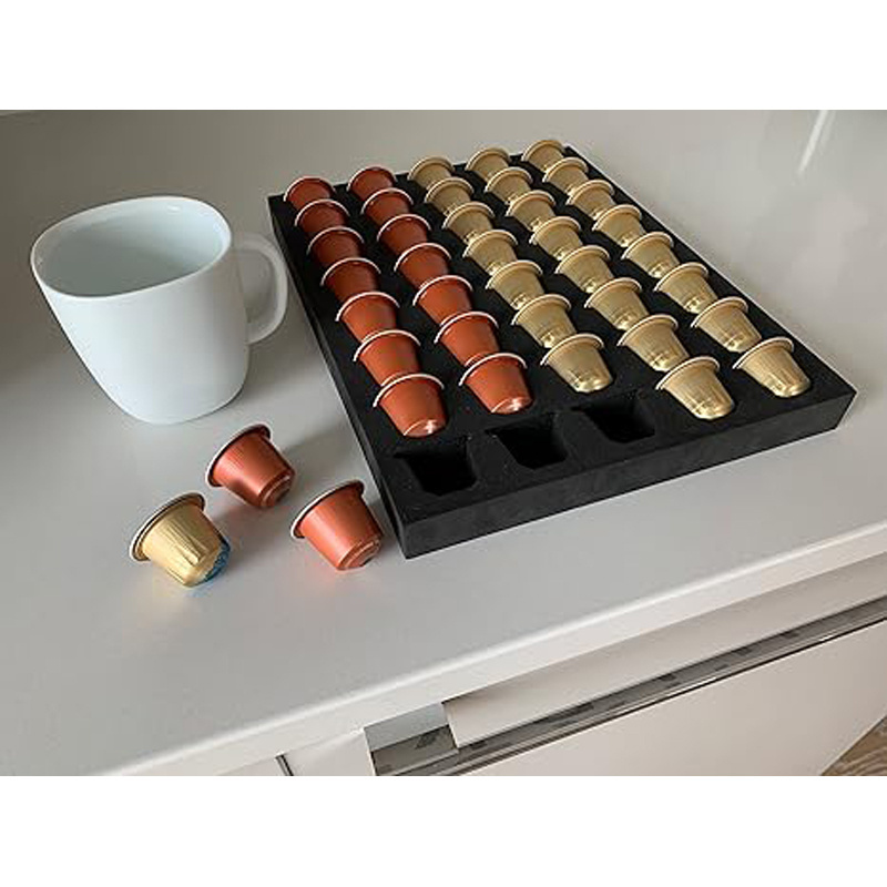 Custom EVA coffee pod storage tray, eva insert organizer for drawer or countertop, custom sizes available eva foam die cut