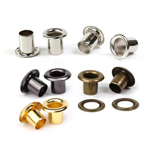 Custom Size Color Round Shape  Brass Eyelet Stainless Steel Metal Grommets Garment Eyelets for Bag Shoes Accessories