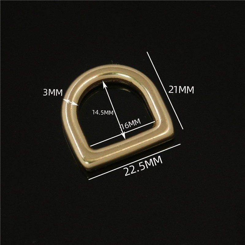 Solid brass d ring casting bag accessories metal D buckle for leather crafts 16mm 20mm 26mm 38mm 45mm