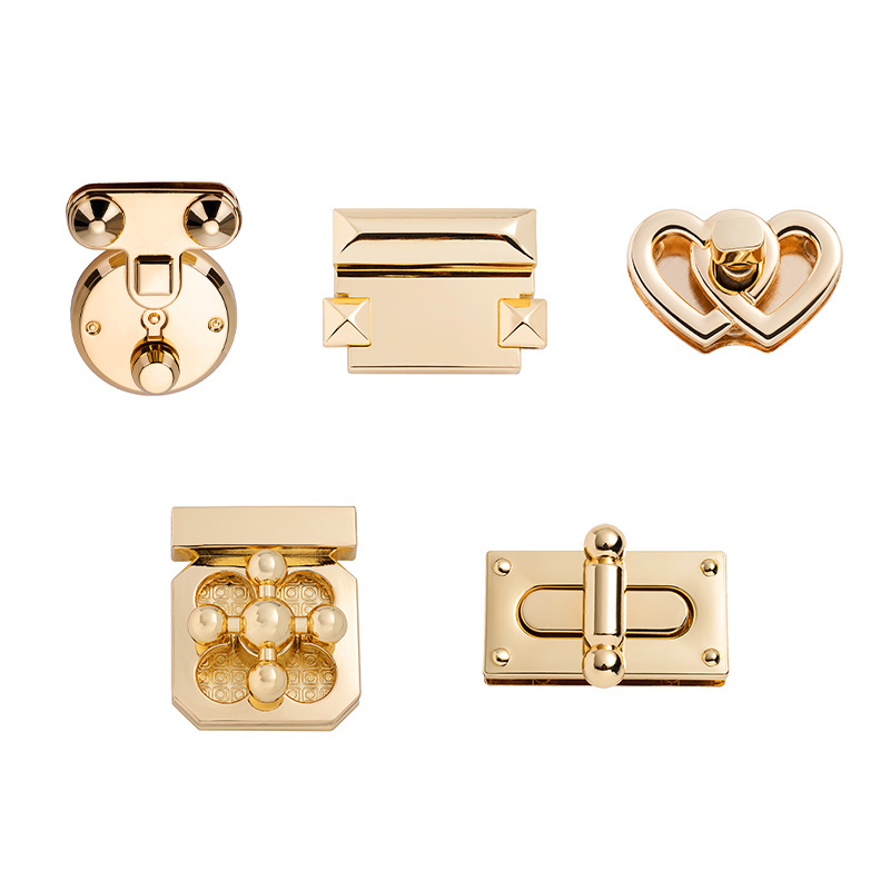 Customized Decoration Metal Zinc Alloy Bag  Lock Hardware Accessories  Purse Closure Clasp  Turn Twist Lock