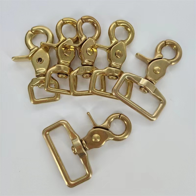 20MM solid brass hanging trigger square swivel snap hook mini bag parts carabiner bronze hook