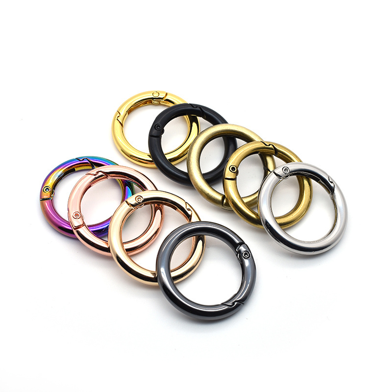 25mm DIY Luggage Bag Hardware Accessories Hook Rose Gold Open Ring Buckle Opening Spring O Ring