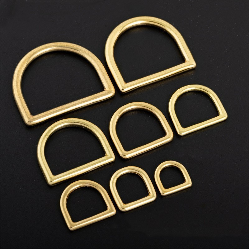 Solid brass d ring casting bag accessories metal D buckle for leather crafts 16mm 20mm 26mm 38mm 45mm