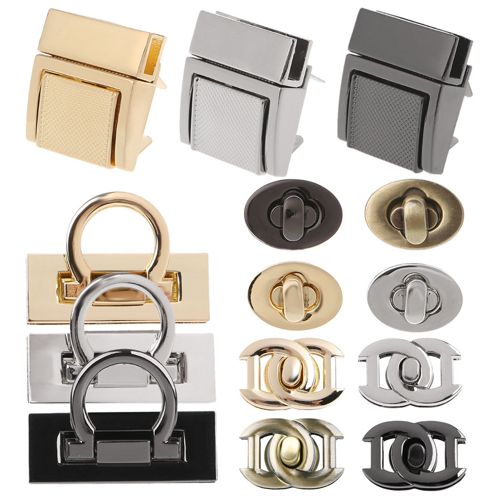 Customized Decoration Metal Zinc Alloy Bag  Lock Hardware Accessories  Purse Closure Clasp  Turn Twist Lock