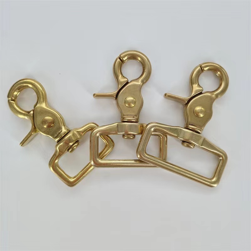 20MM solid brass hanging trigger square swivel snap hook mini bag parts carabiner bronze hook