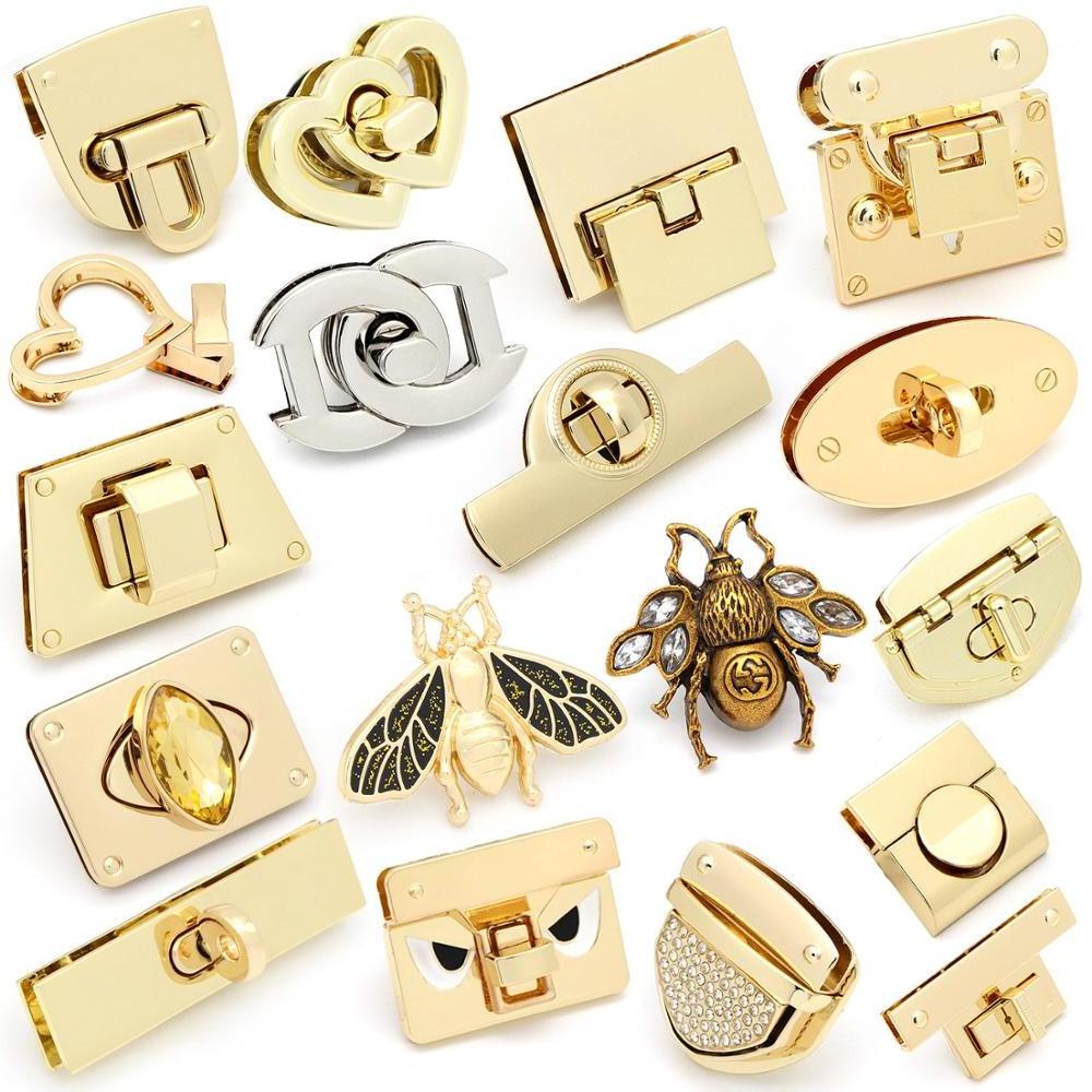 Customized Decoration Metal Zinc Alloy Bag  Lock Hardware Accessories  Purse Closure Clasp  Turn Twist Lock