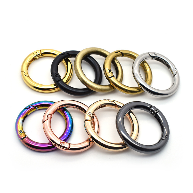 25mm DIY Luggage Bag Hardware Accessories Hook Rose Gold Open Ring Buckle Opening Spring O Ring