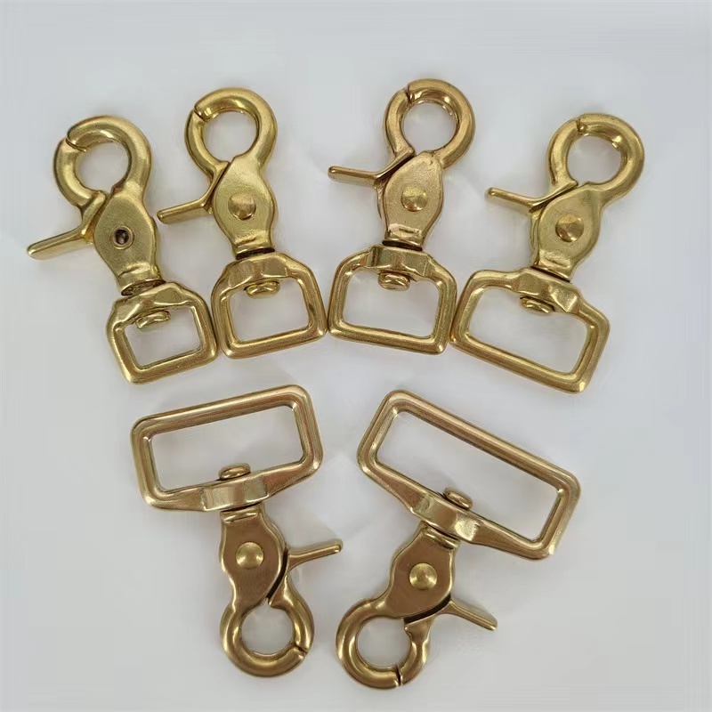 20MM solid brass hanging trigger square swivel snap hook mini bag parts carabiner bronze hook