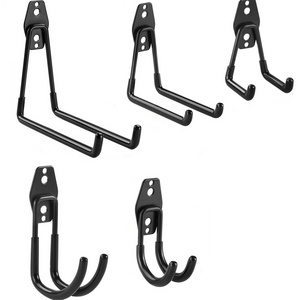 Sturdy Carbon Steel Non-slip Rubber Coated J Utility Hooks Holding Bags/Bikes/Heavy Gear for Garage Wall