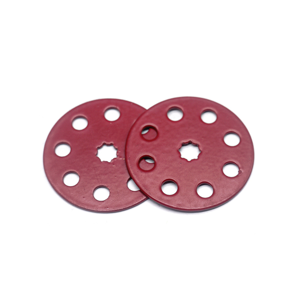 OEM Dongguan factory processes stainless steel gasket stamping machine customizes red spray painted porous gaskets